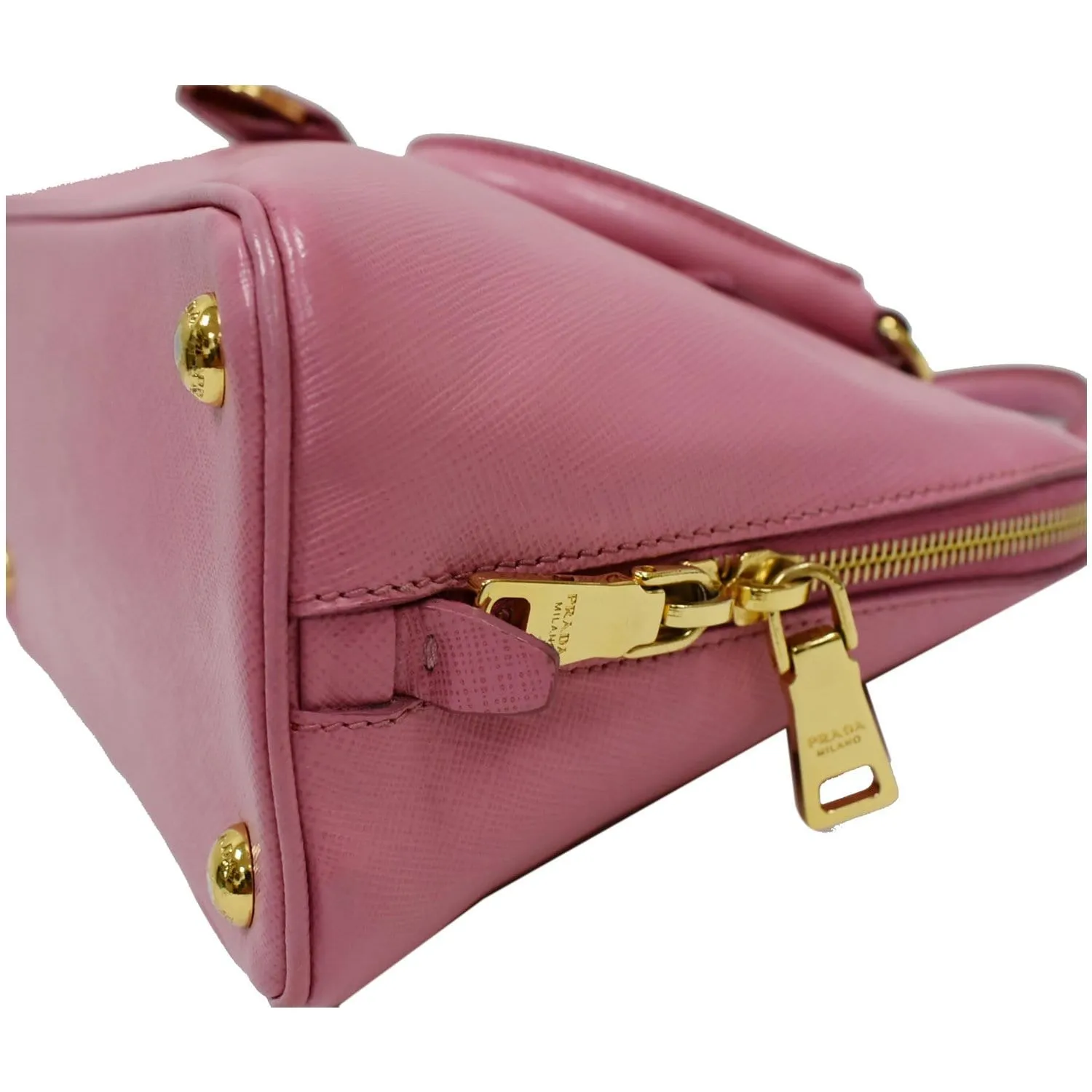 PRADA Promenade Mini Saffiano Leather Satchel Bag Pink
