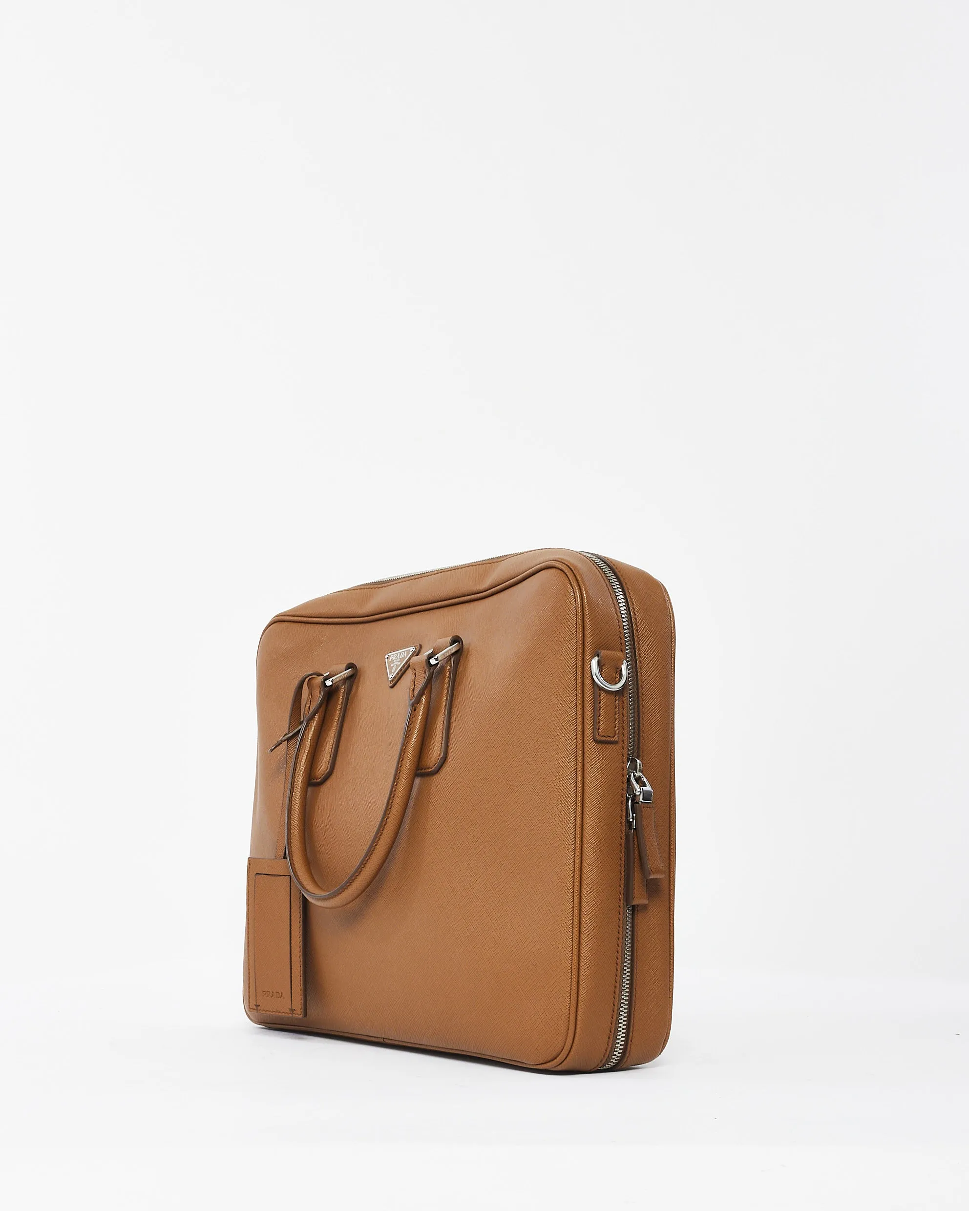 Prada Tan Saffiano Leather Work Bag