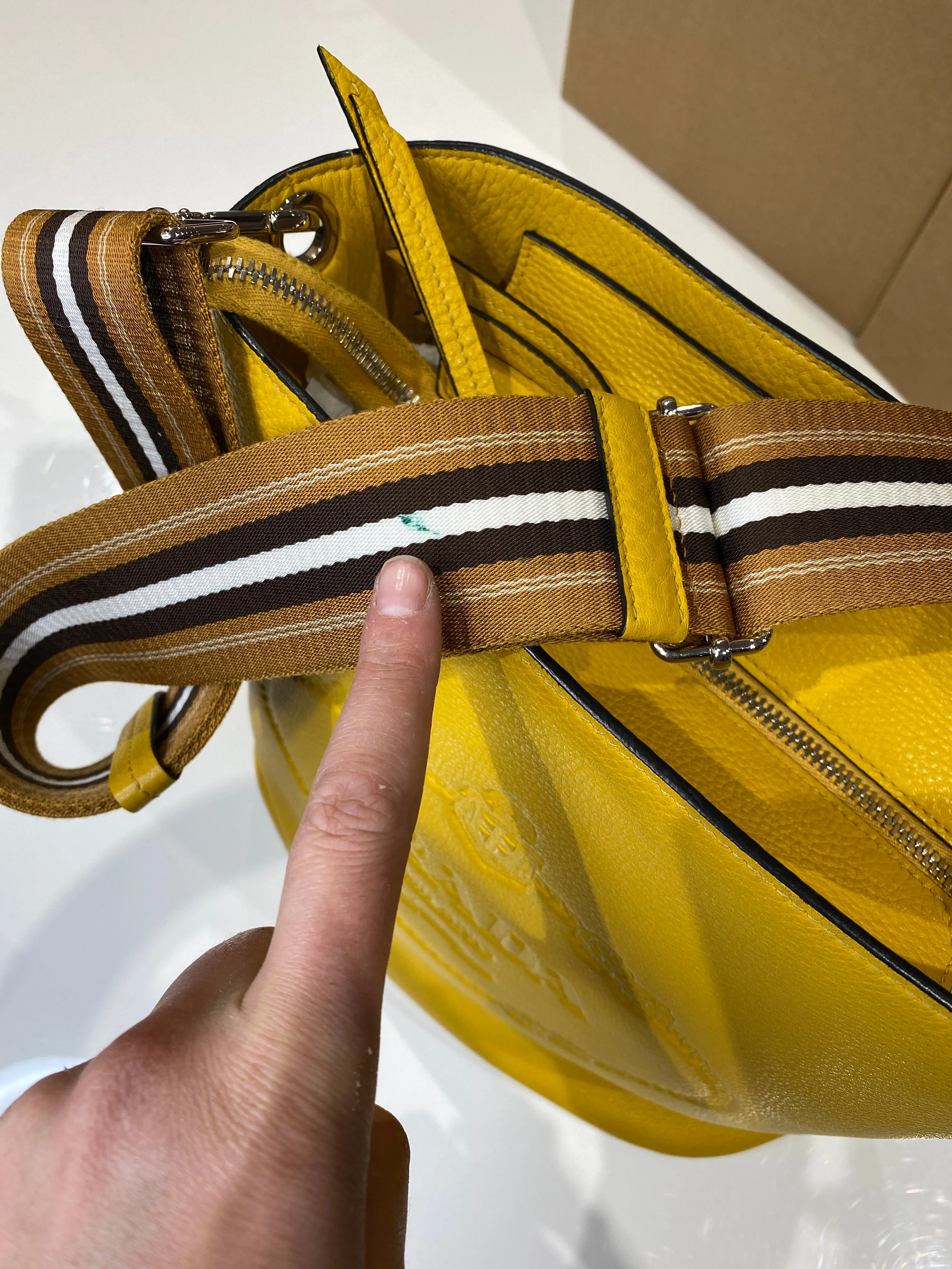 Prada Vitello Secciello Logo Embossed Leather bag