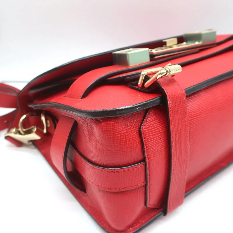 Proenza Schouler PS11 Classic Shoulder Bag Red Linosa Leather Crossbody Satchel