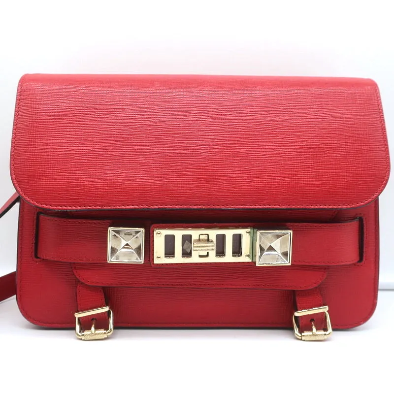 Proenza Schouler PS11 Classic Shoulder Bag Red Linosa Leather Crossbody Satchel