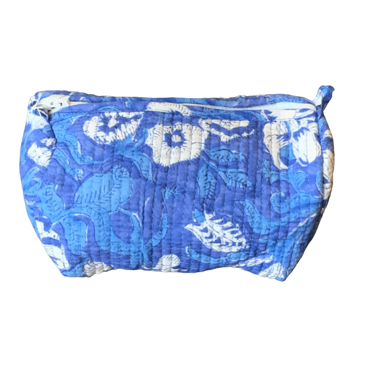 Quilted Block Print Toiletry Bag | 6 x 4 x 4
