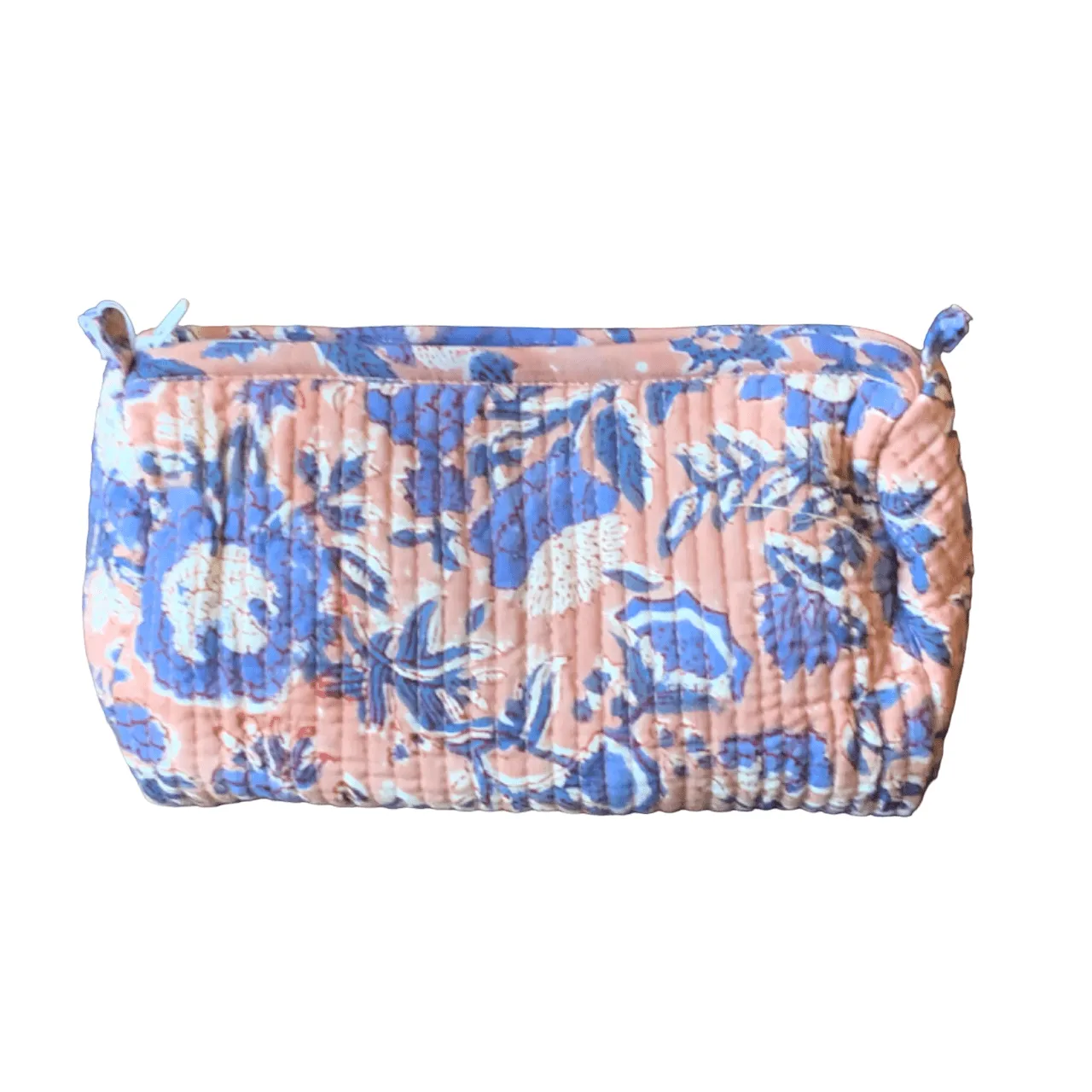 Quilted Block Print Toiletry Bag | 6 x 4 x 4