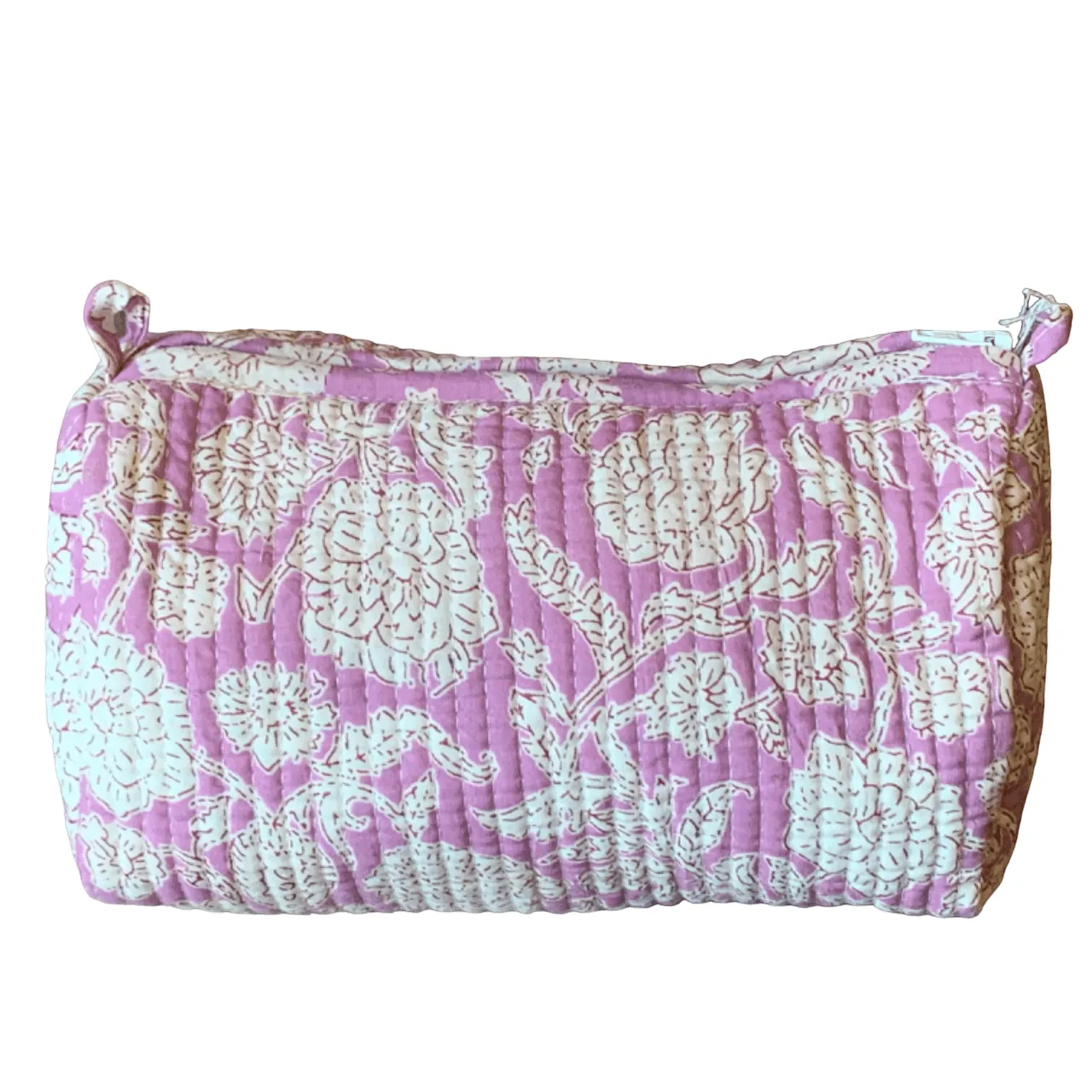 Quilted Block Print Toiletry Bag | 6 x 4 x 4