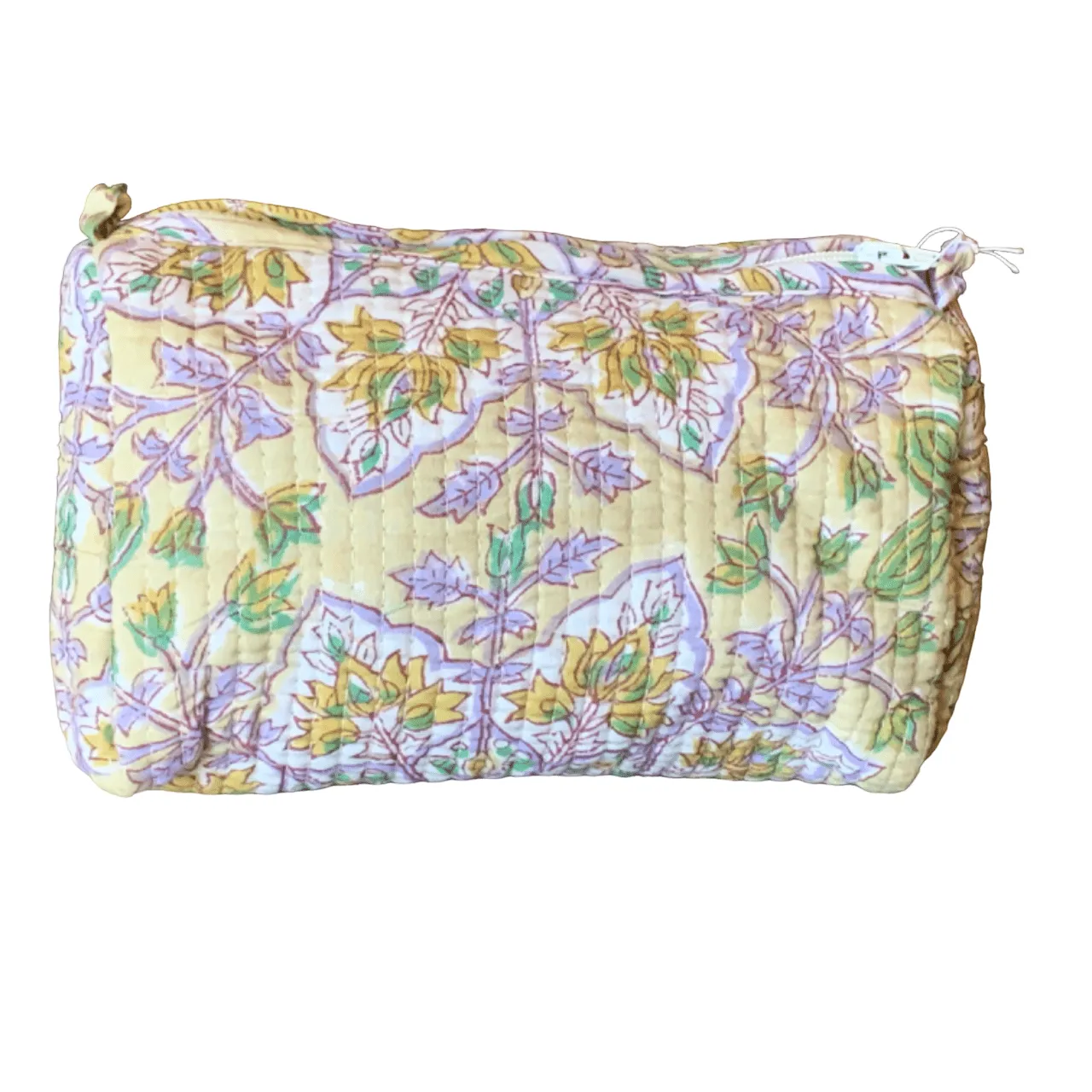 Quilted Block Print Toiletry Bag | 6 x 4 x 4