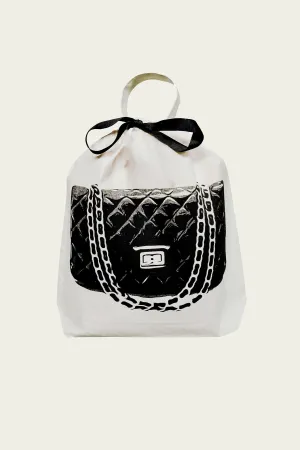 Quilted Handbag Travel Bag in Cream