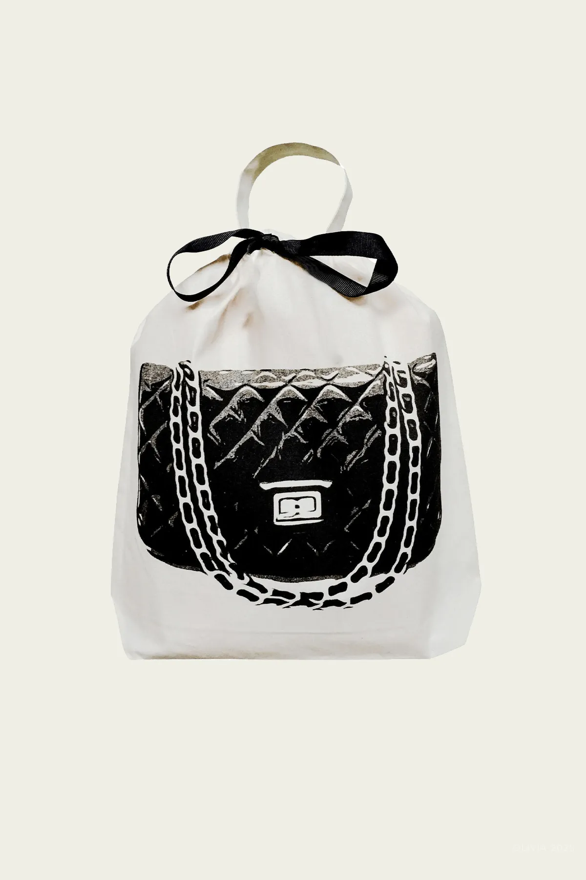 Quilted Handbag Travel Bag in Cream