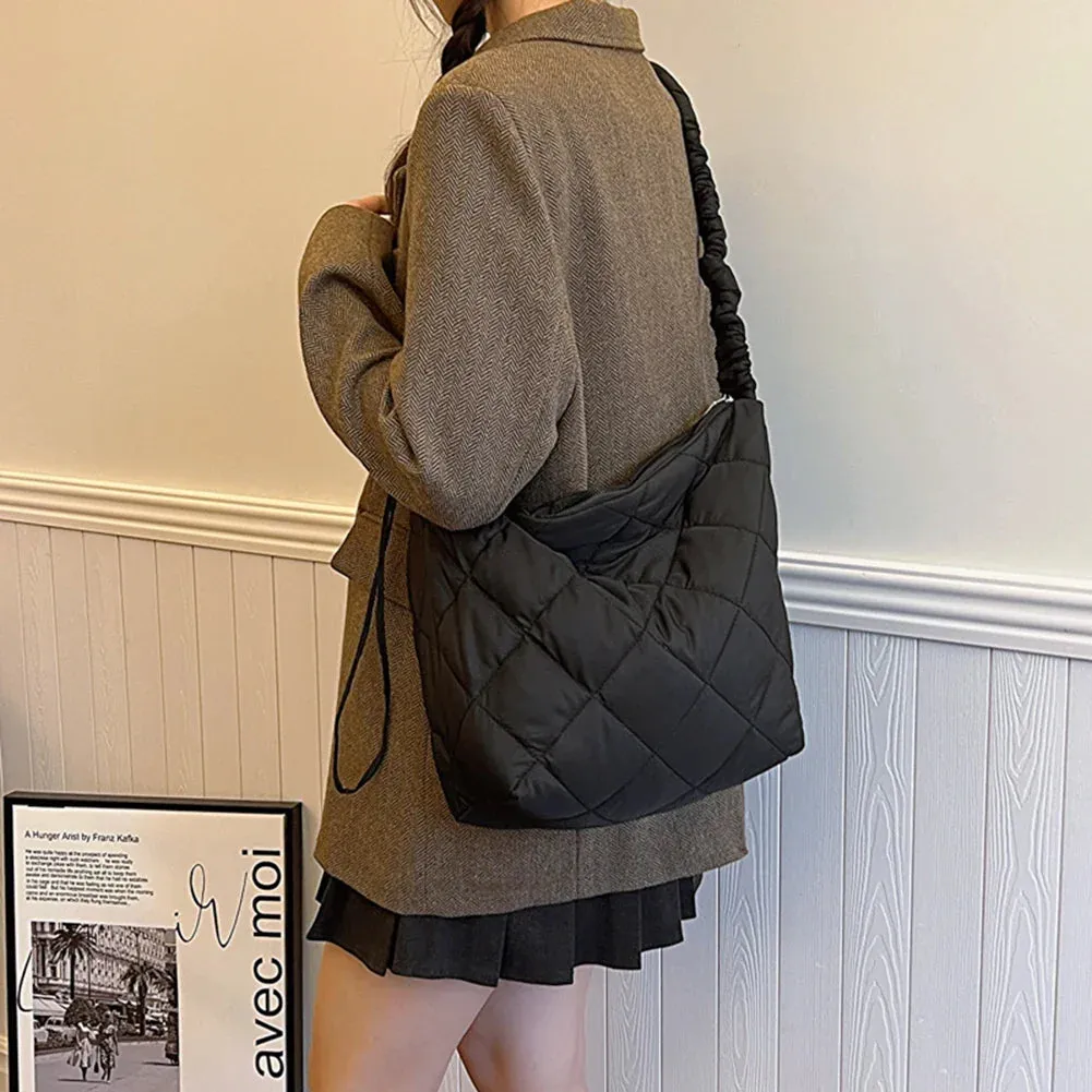Quilted Puffer Tote Shoulder Bag for Women