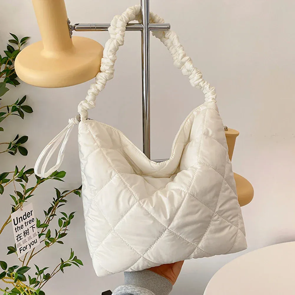 Quilted Puffer Tote Shoulder Bag for Women