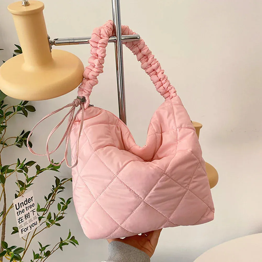 Quilted Puffer Tote Shoulder Bag for Women