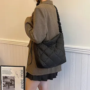Quilted Puffer Tote Shoulder Bag for Women
