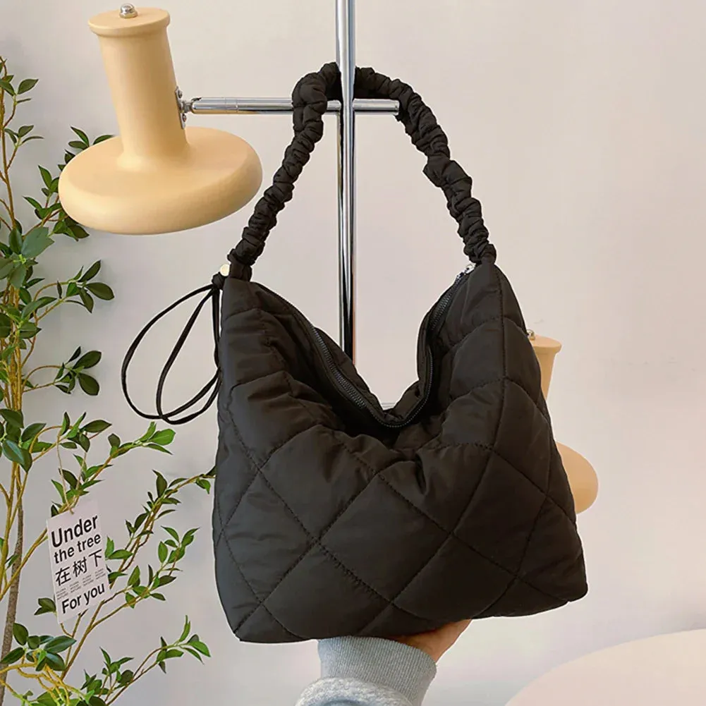 Quilted Puffer Tote Shoulder Bag for Women