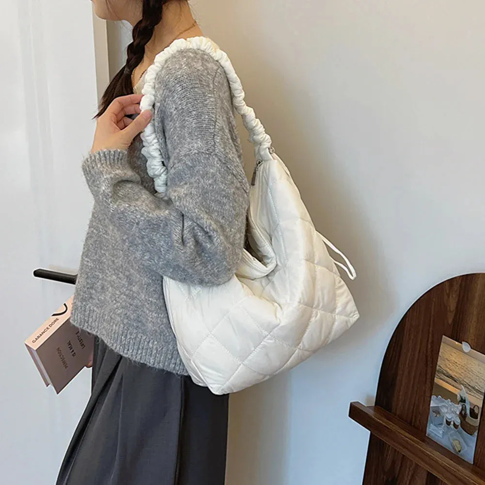 Quilted Puffer Tote Shoulder Bag for Women
