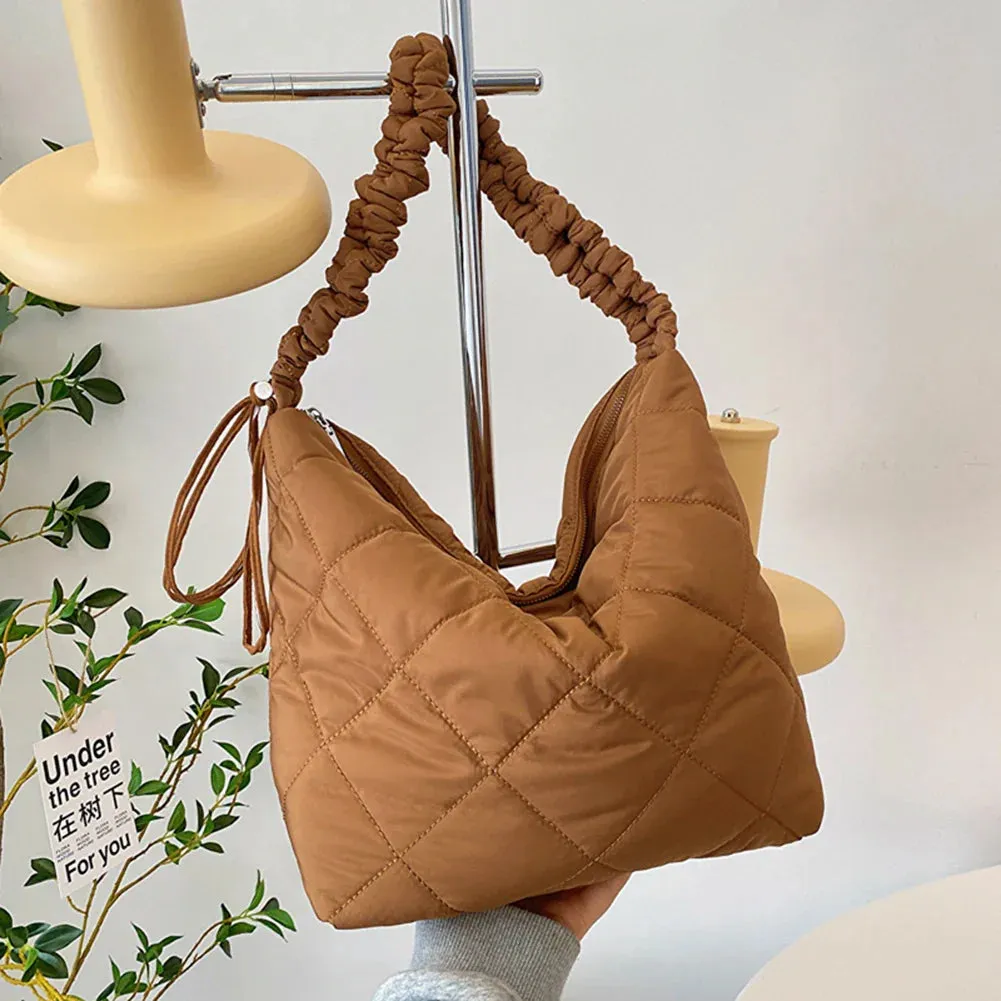 Quilted Puffer Tote Shoulder Bag for Women