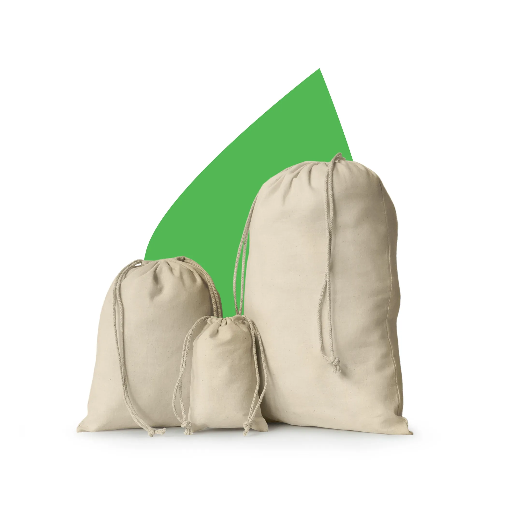 Recycled Cotton Double Drawstring Small 3x5 inches