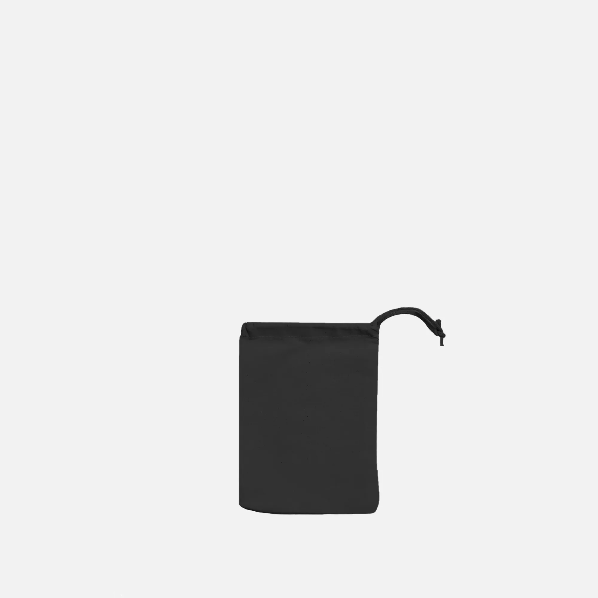 Recycled Cotton Single Drawstring Small Black/Natural 5x7 inches