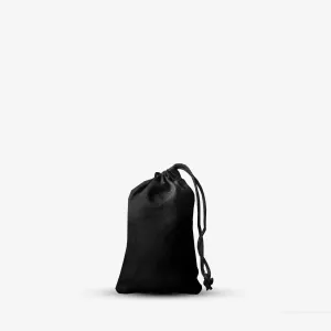 Recycled Cotton Single Drawstring Small Black/Natural 5x7 inches