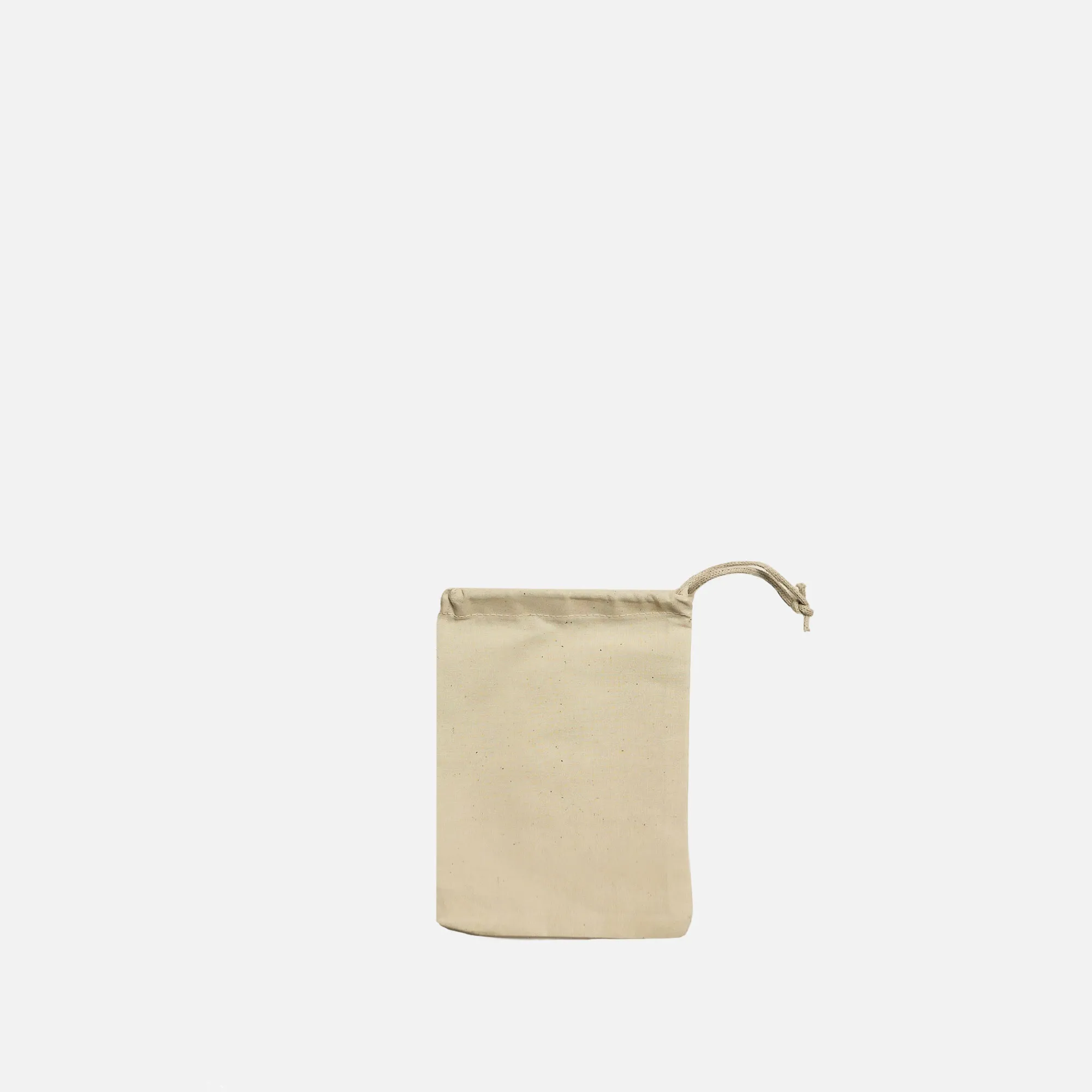 Recycled Cotton Single Drawstring Small Black/Natural 5x7 inches