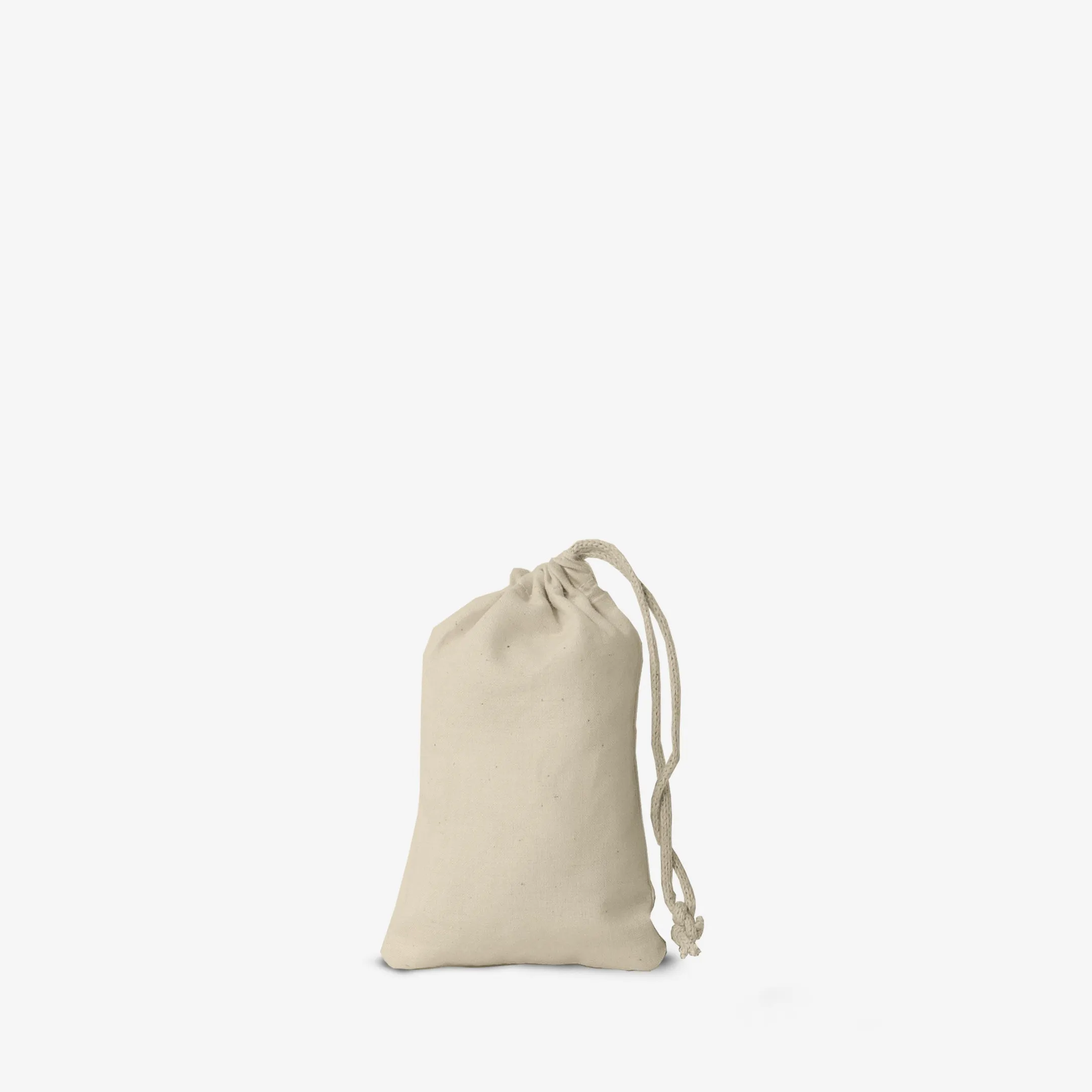 Recycled Cotton Single Drawstring Small Black/Natural 5x7 inches