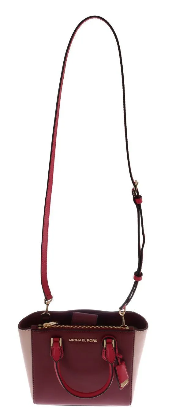 Red CAROLYN Leather Tote Bag