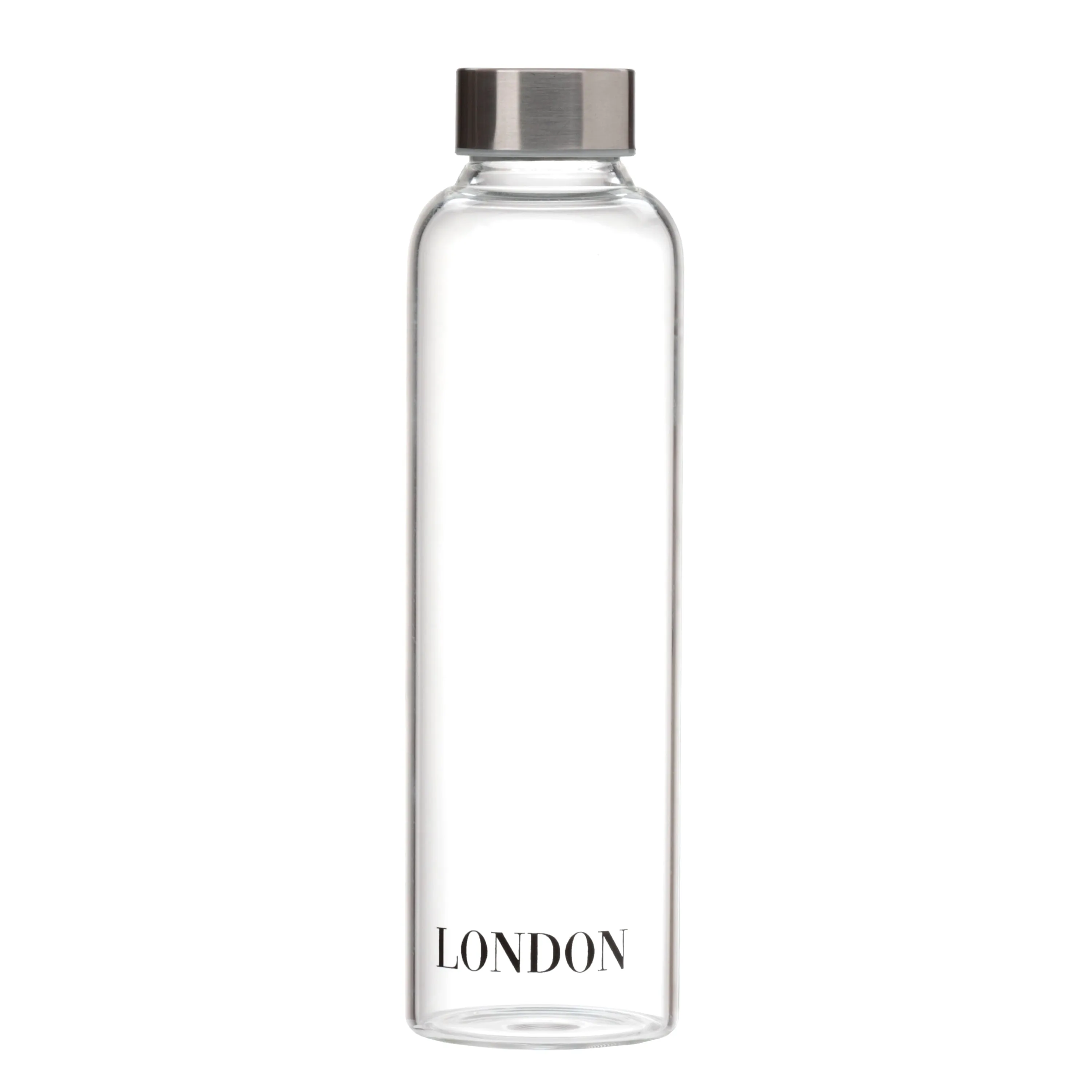 Reusable 500ml Glass Water Bottle with Protective Neoprene Sleeve - London Icons