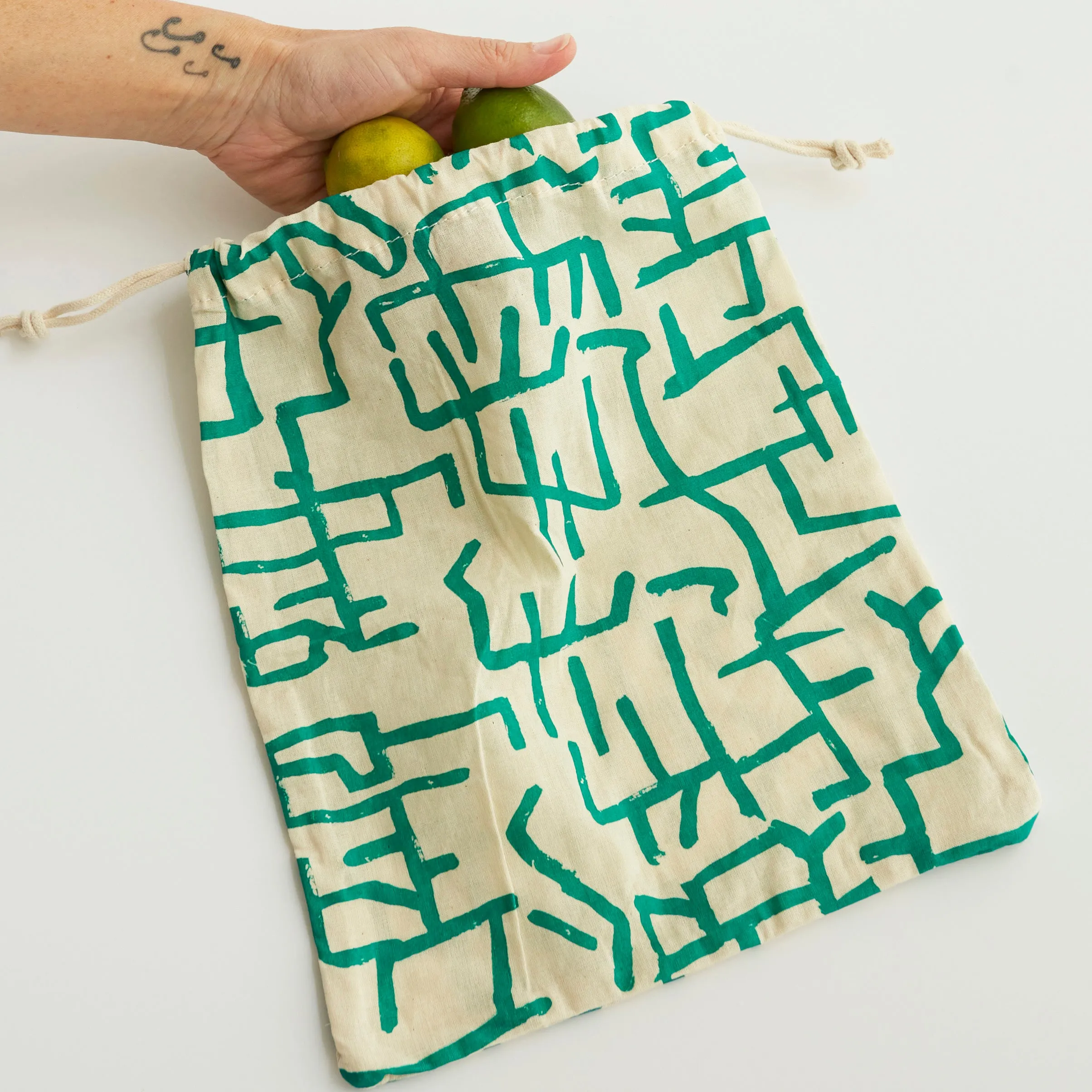 Reusable Cinch Bag - Guston - Kelly Green