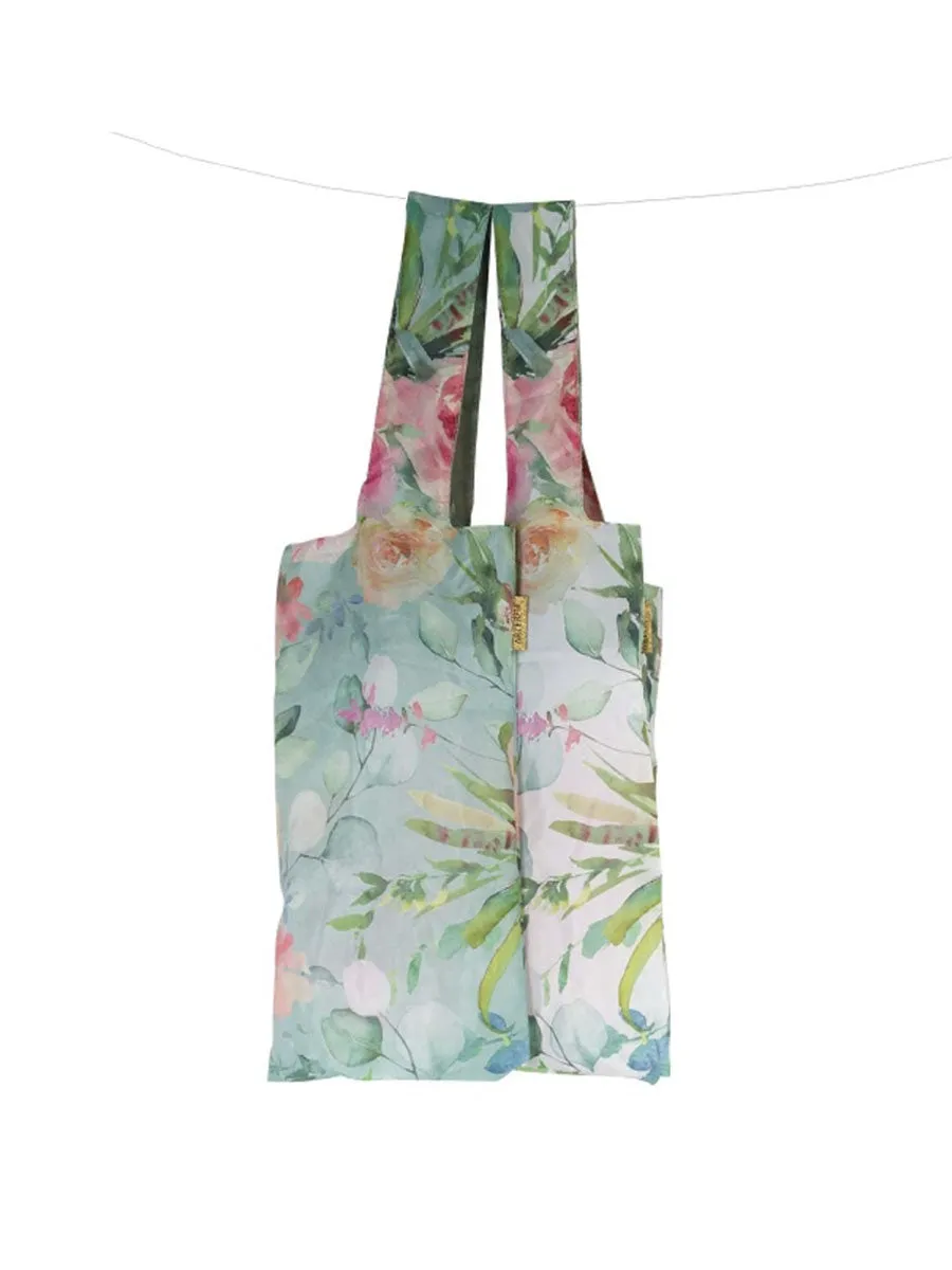 Reusable White Floral Watercolour Shopping Bag