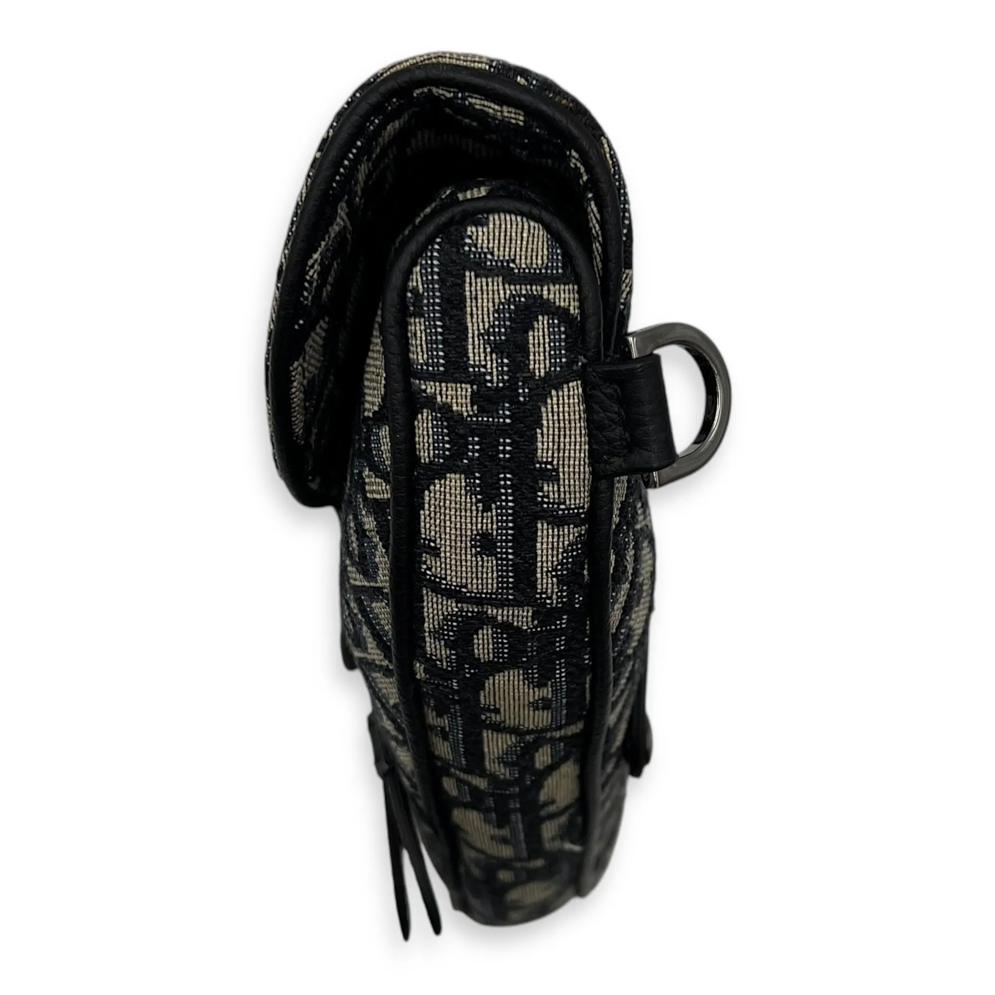 Saddle Belt Bag Blue in Jacquard, Silver hardware