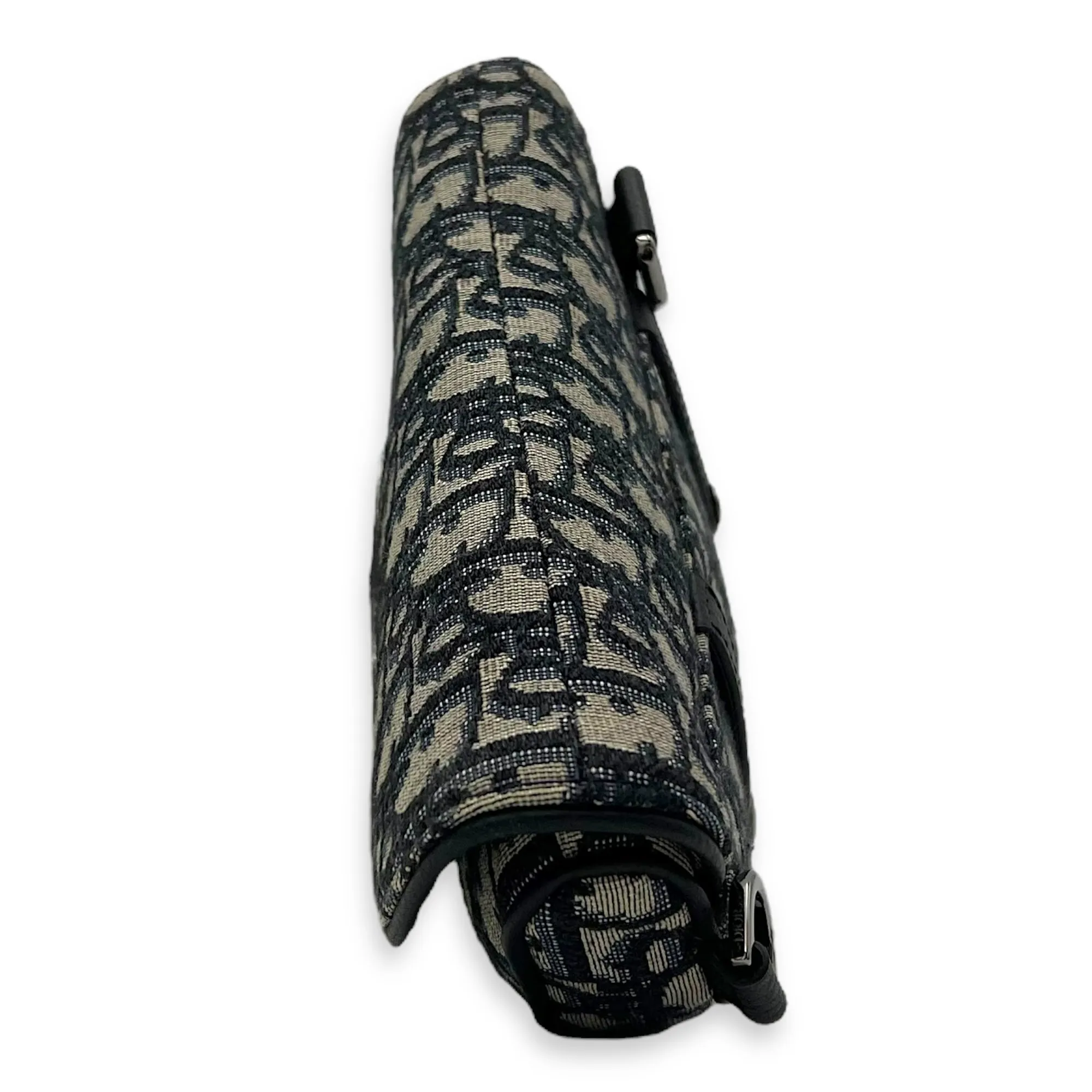 Saddle Belt Bag Blue in Jacquard, Silver hardware