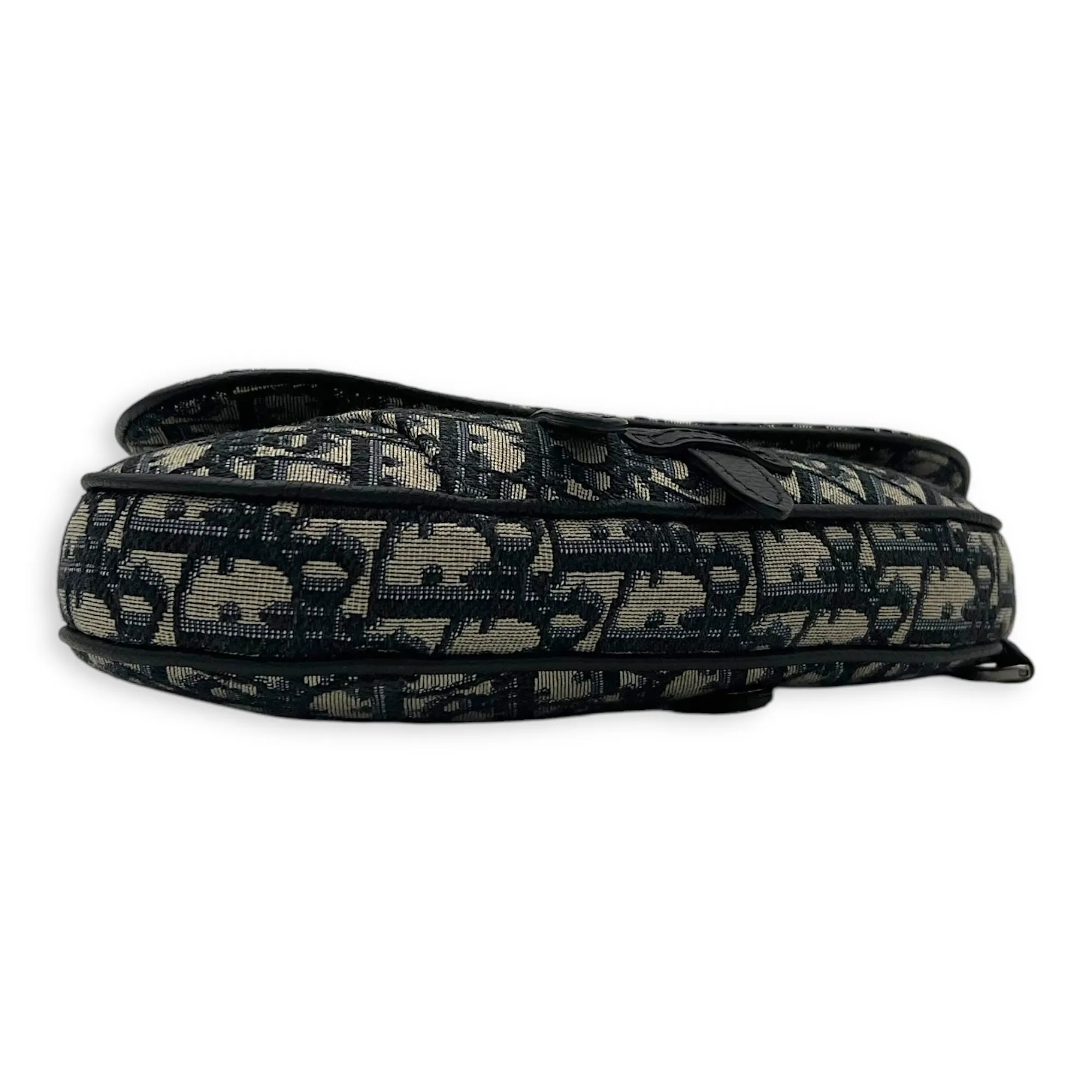 Saddle Belt Bag Blue in Jacquard, Silver hardware