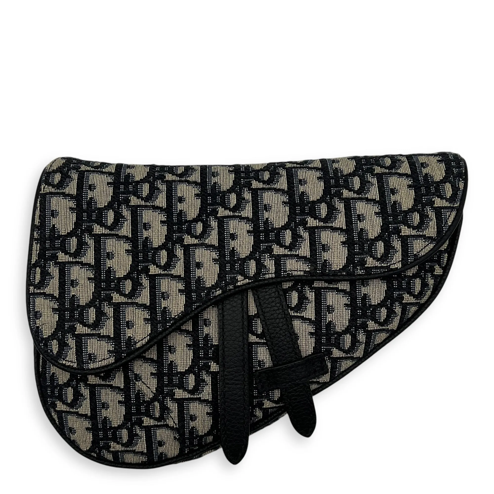 Saddle Belt Bag Blue in Jacquard, Silver hardware