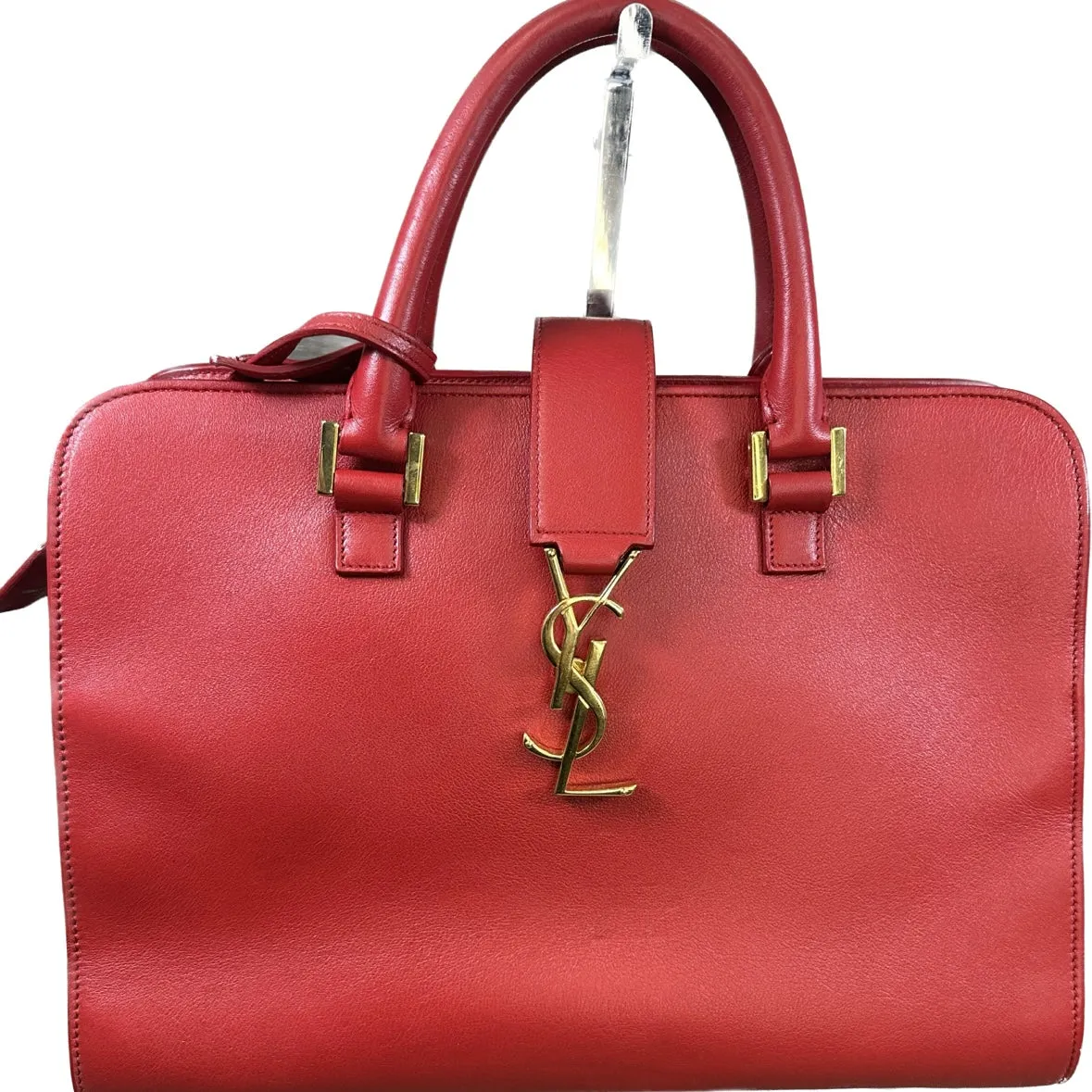 Saint Laurent Calfskin Monogram Baby Cabas - Red