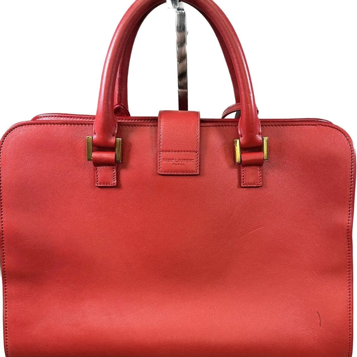 Saint Laurent Calfskin Monogram Baby Cabas - Red