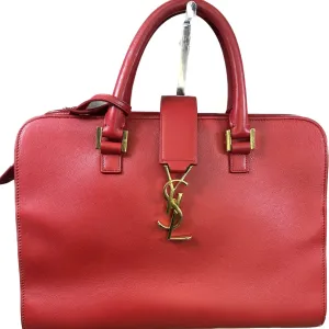 Saint Laurent Calfskin Monogram Baby Cabas - Red