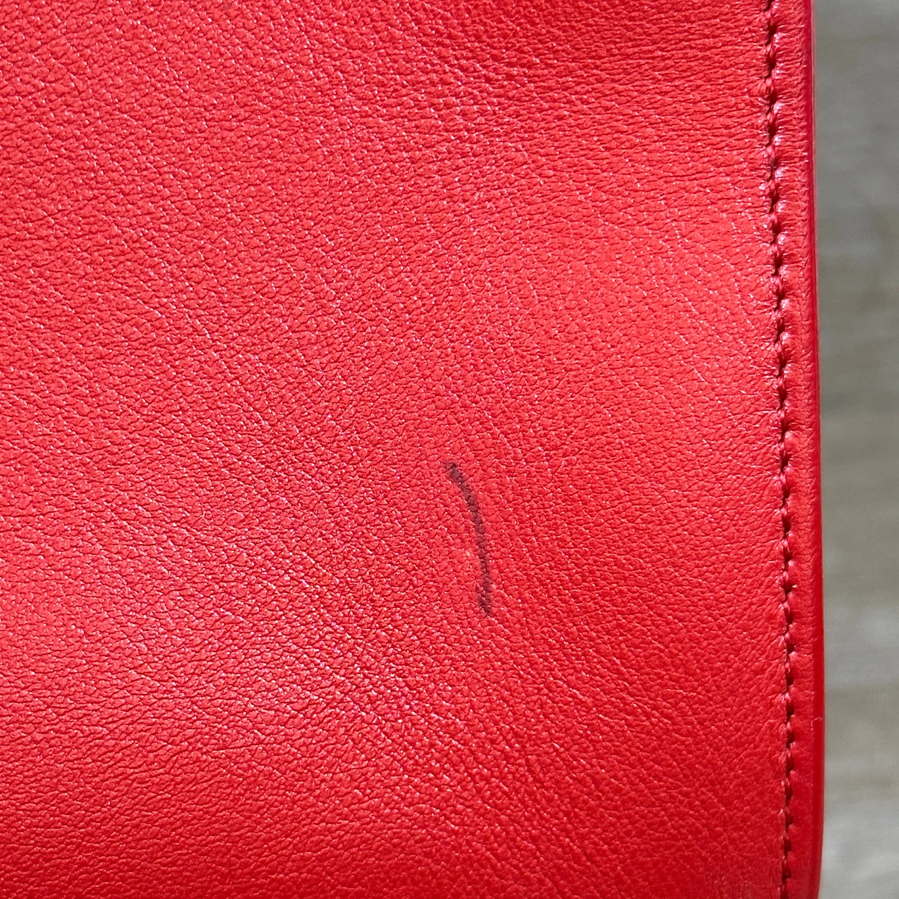 Saint Laurent Calfskin Monogram Baby Cabas - Red