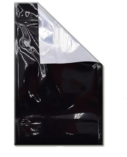 SAMPLE of Mylar Bag Black/Clear - 1/2 Oz - 14 Grams - 5x8.15" - (1 Count SAMPLE)