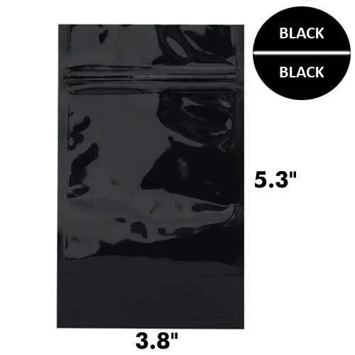 SAMPLE of Mylar Bag Opaque Black 1/8 Oz - 3.5 Grams - (1 Count SAMPLE)