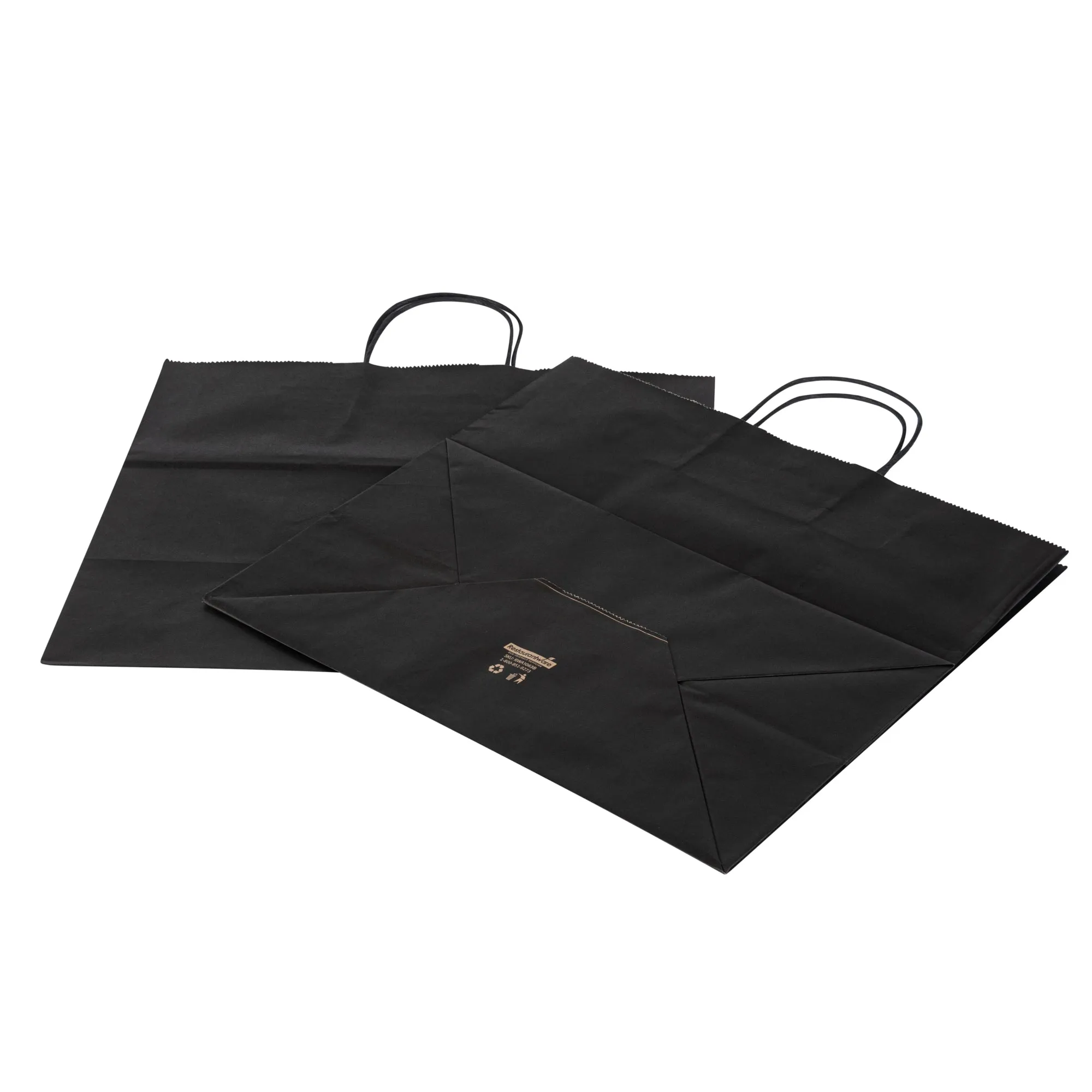 Saving Nature Black Paper Retail Bag - with Handles - 14 1/4" x 8 1/4" x 13 1/4" - 100 count box