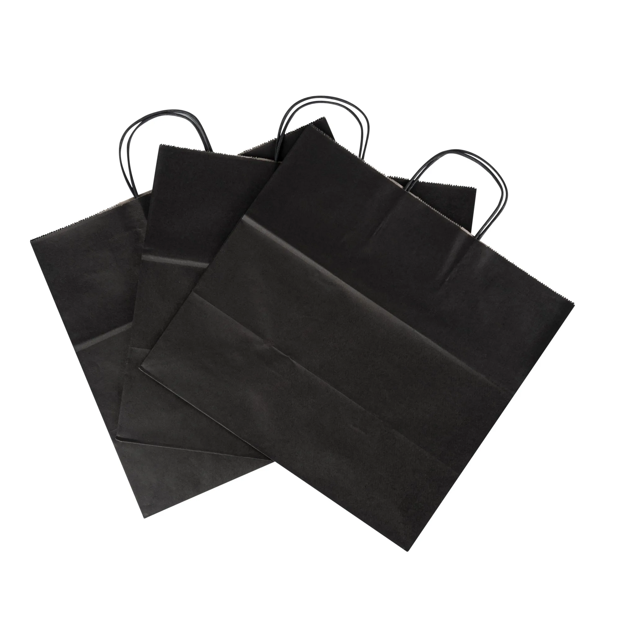 Saving Nature Black Paper Retail Bag - with Handles - 14 1/4" x 8 1/4" x 13 1/4" - 100 count box