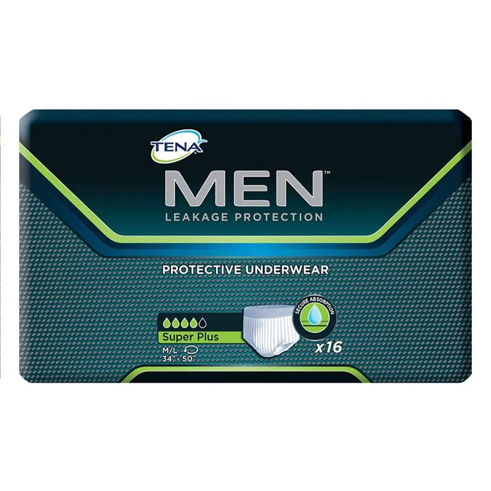 SCA 81780 Tena Men Protective Underwear, Super Plus, Medium/Large, CS/64