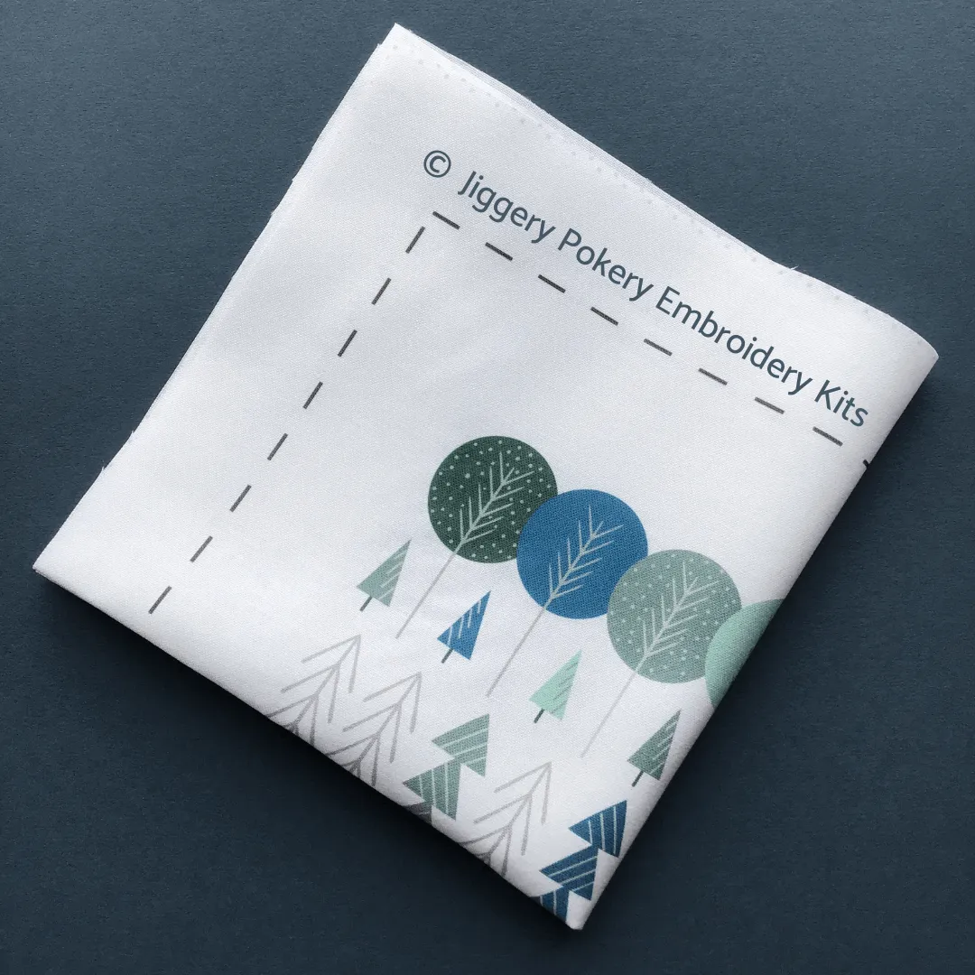 Scandinavian trees embroidery pattern