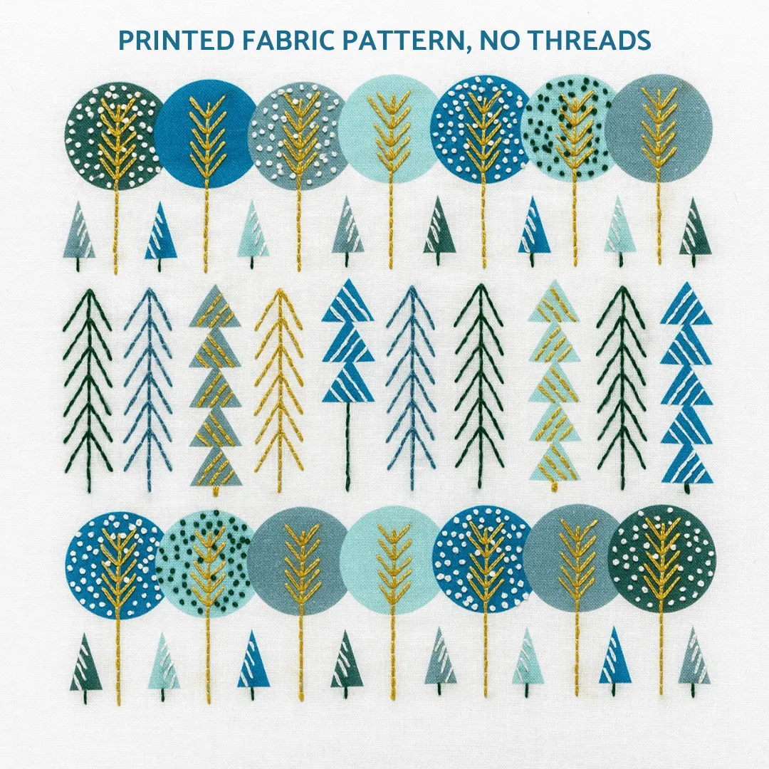 Scandinavian trees embroidery pattern