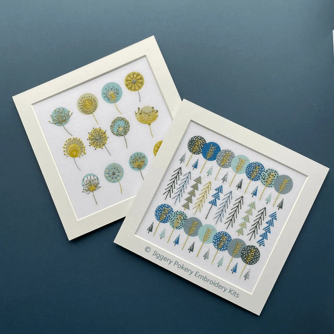Scandinavian trees embroidery pattern