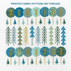 Scandinavian trees embroidery pattern
