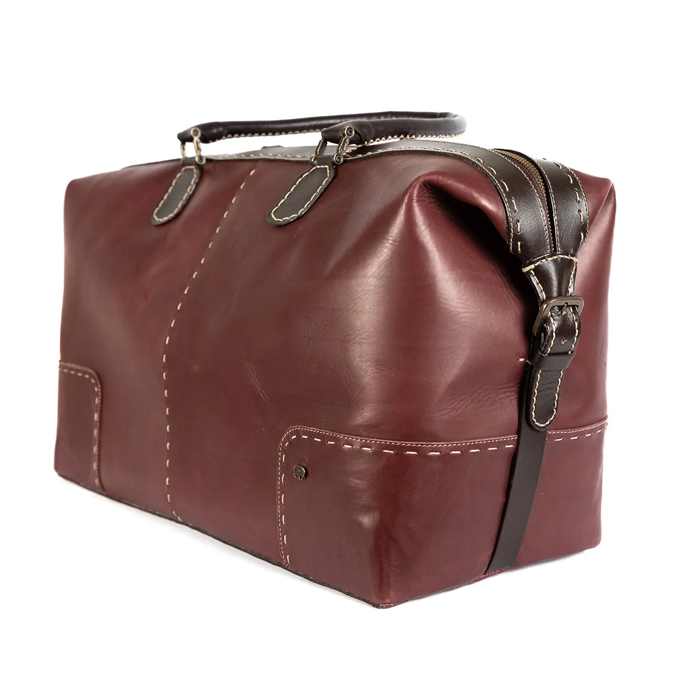 Sechaba : Leather Travel Bag in Raisin Relaxa
