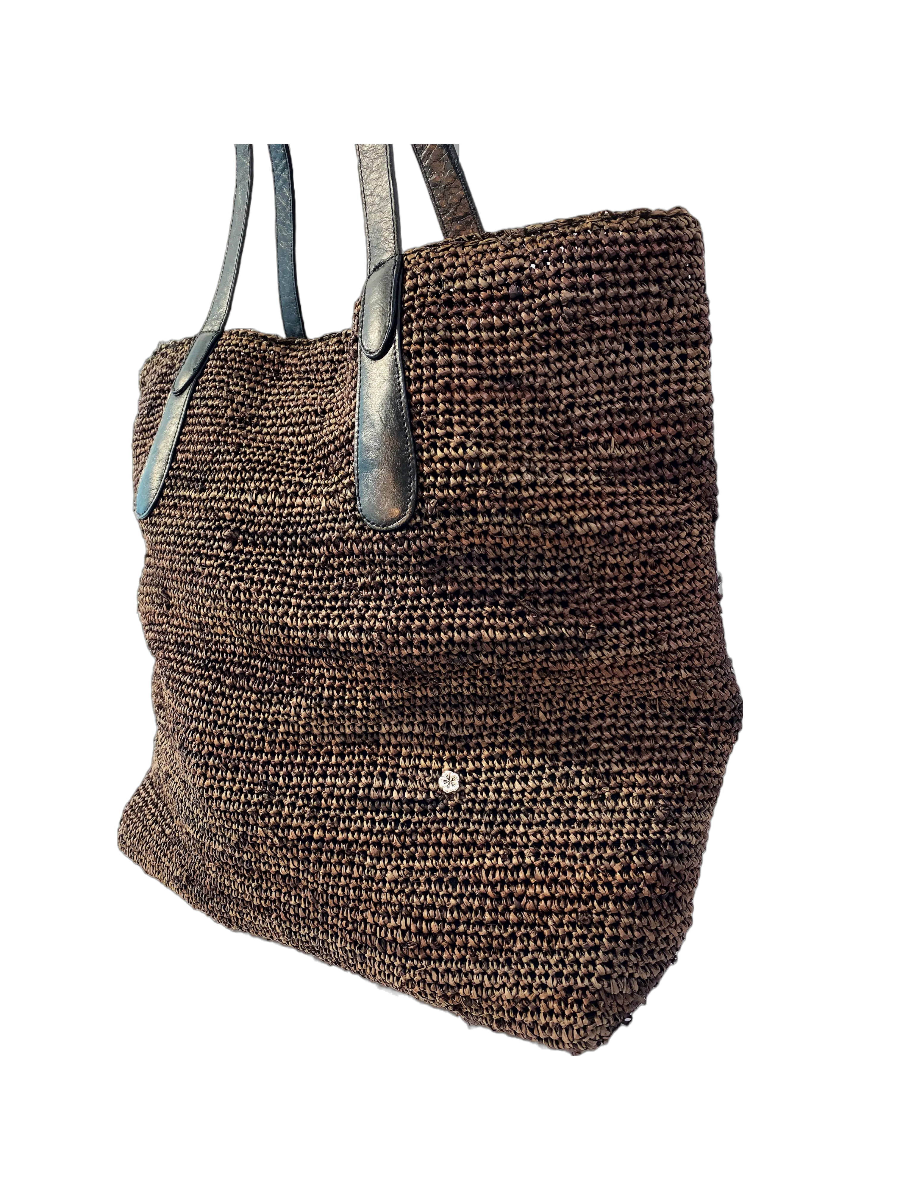 Sedona Raffia Crochet Beach Tote Bag