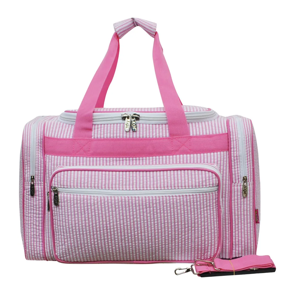Seersucker Pink NGIL  20" Duffle Bag