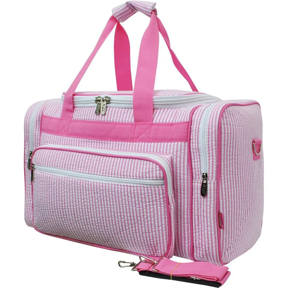 Seersucker Pink NGIL  20" Duffle Bag