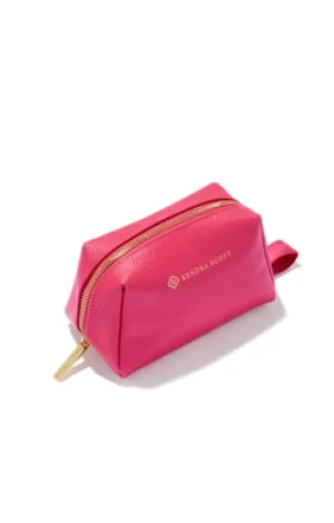 Small Cosmetic Zip Case in Hot Pink