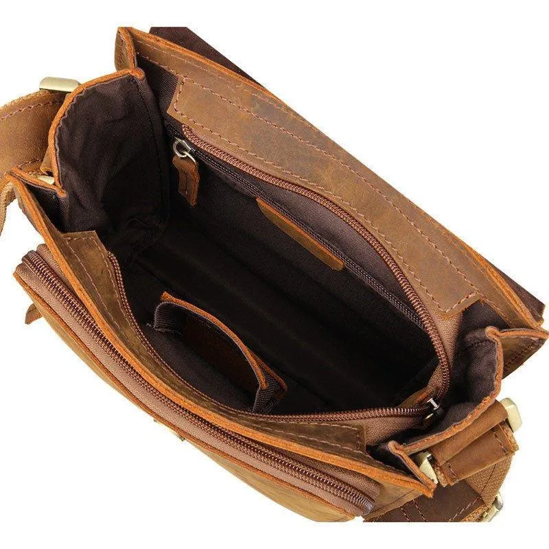 Small Messenger Bag Crossbody Leather for Men